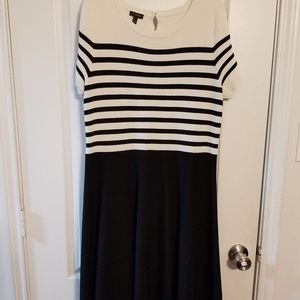 Black and white midi dress